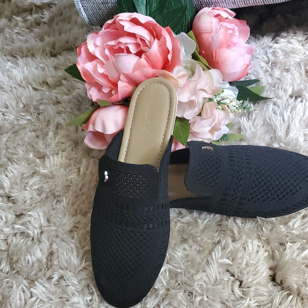 NWOT Nautica Mesh Mule Women's 7 Black Slip-On